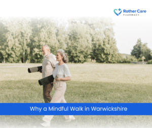 Peaceful mindful walking path on Stratford Greenway surrounded by trees in Warwickshire